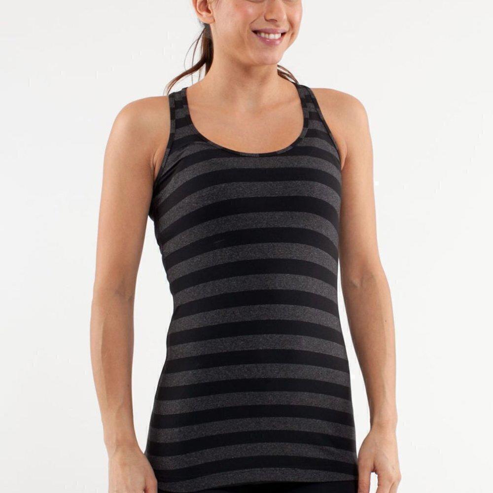 Lululemon Cool Racerback Black Micro Macro Stripe